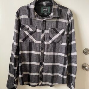 O'Neill Black and Gray Flannel Shirt